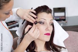 stockfoto makeup treatment beautician