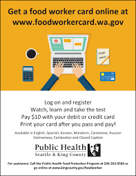 State approved food handlers card for all counties. Online Class And Test King County