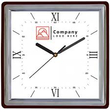 Quartz Plastic Square Shape Wall Clock