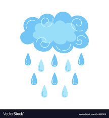 cloud with rain weather cartoon style