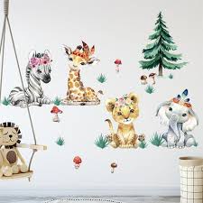 A Set Of Jungle Animals Wall Decals