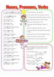 It was happy to be back in the mud. Nouns Pronouns And Verbs Esl Worksheet By Anna P