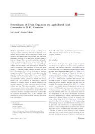 Pdf Determinants Of Urban Expansion And Agricultural Land