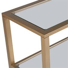2 Shelf Narrow Glass Top Console Table