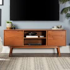 Caramel Solid Wood Tv Stand Fits Tvs