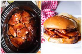 slow cooker barbecue ham sandwiches