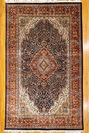 blue handmade kashmir rug made in