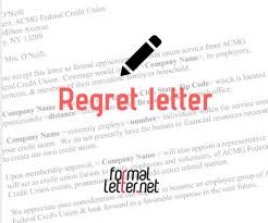 regret letter sle for rejection of