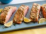 broiled salmon with herb mustard glaze