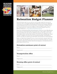 Printable Relocation Budget Planner Templates At