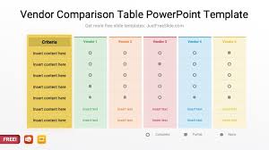 vendor comparison table powerpoint