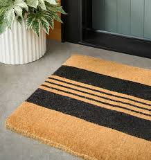 horizontal stripe coir doormat