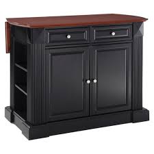 One fitted with casters maneuvers around easily for maximum convenience. Drop Leaf Breakfast Bar Top Kitchen Island Black Crosley Target