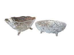 Vintage Cut Glass Bowls With Feet