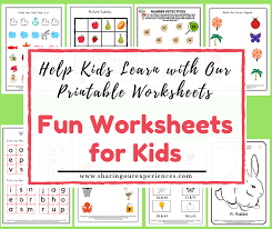 fun worksheets for kids help kids