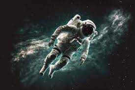 floating astronaut in weightlessness