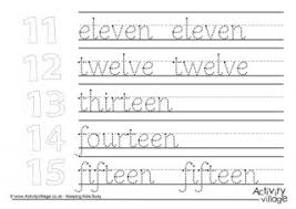 Number Word Handwriting Worksheets