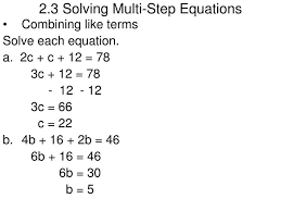Ppt 2 3 Solving Multi Step Equations