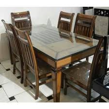 A hardwood dining room table and chair set is something that will be an integral part of your home for years to come. Teek Wood Brown Wooden Dining Table For Home Rs 25000 Set Samar Furnitures Id 17419811712