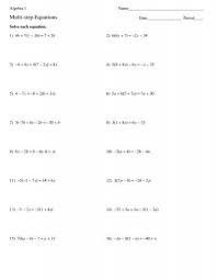 Algebra 1 Multi Step Equations