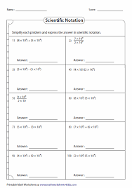 Scientific Notation Worksheets