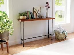 Wood And Pipe Console Table Rustic