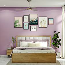 Compact Bedroom With Purple Accent Wall
