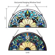Half Moon Stained Glass Window Panel