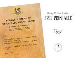 harry potter letter template free
