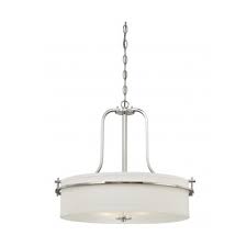 Nuvo Loren Drum Pendant Light Fixture Polished Nickel White Linen Glass Nuvo 60 5108 Homelectrical Com