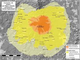 mapa de riesgos en caso de erupción del