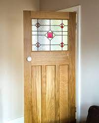 1930s Oak And Stained Glass Internal
