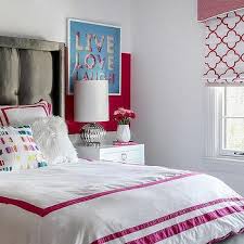 white and hot pink hotel bedding design