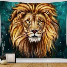 lion tapestry 3d cool painting wall art
