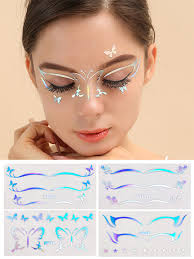 22color woman diy laser face stickers