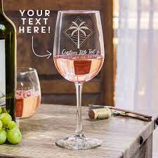 Beach Themed Wine Glass Personalized