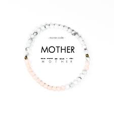 ethic goods morse code bracelet mother light pink marble