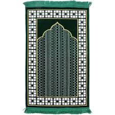 velvet vined arch ic prayer rug green
