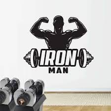 iron man home gym fitness wall decal
