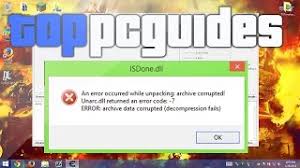 isdone dll error when installing games