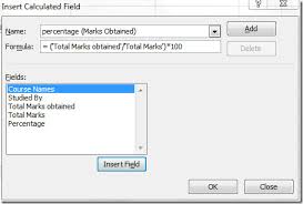 in pivot table excel 2010