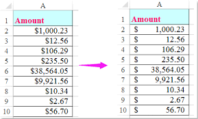 how to align dollar sign left in excel