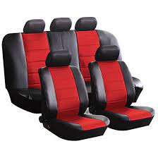 Breathable Red Car Seat Covers Fitting