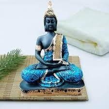 polyresin blue tating buddha statue