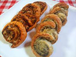 vegan savory puff pastry snails with