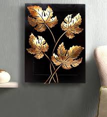 Wood Metal Maple Leaf Wall Hanging