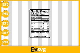 garlic bread nutrition facts graphic by