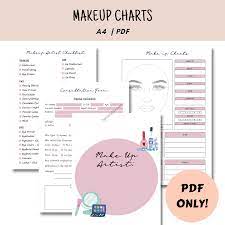 makeup charts book journal make up