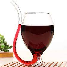 Classy Wine Glass With Built In Straw
