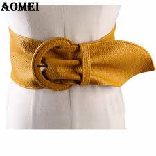 Women Fashion Wide Leather Belts For Dresses Blouse Buckle Ladies Western Trending Design Black Yellow Red Camel Long Belt Belt Size Chart Batman Belt